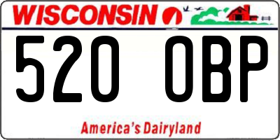 WI license plate 520OBP