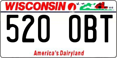 WI license plate 520OBT