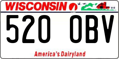 WI license plate 520OBV