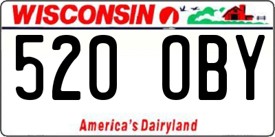 WI license plate 520OBY