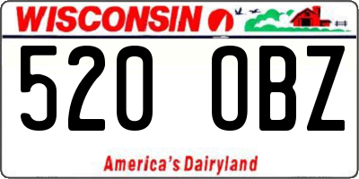 WI license plate 520OBZ