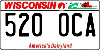 WI license plate 520OCA