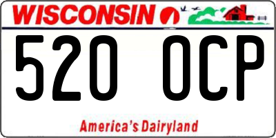 WI license plate 520OCP
