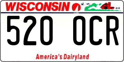 WI license plate 520OCR