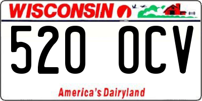 WI license plate 520OCV