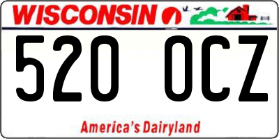 WI license plate 520OCZ