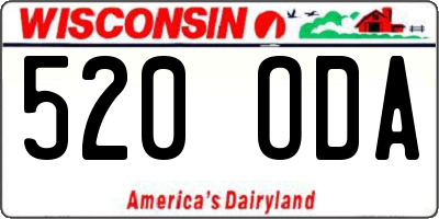 WI license plate 520ODA