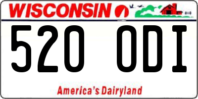 WI license plate 520ODI