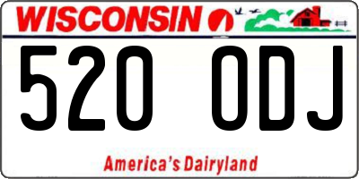 WI license plate 520ODJ