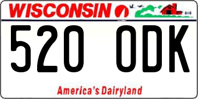 WI license plate 520ODK