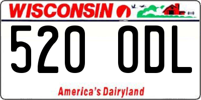 WI license plate 520ODL