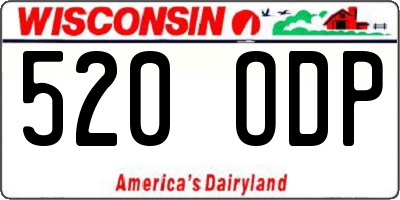 WI license plate 520ODP