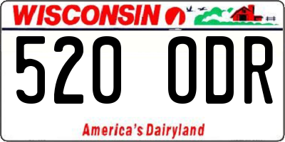 WI license plate 520ODR