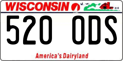 WI license plate 520ODS