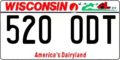 WI license plate 520ODT