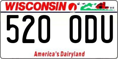WI license plate 520ODU