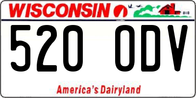 WI license plate 520ODV