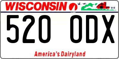 WI license plate 520ODX