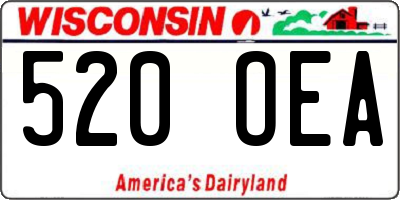 WI license plate 520OEA