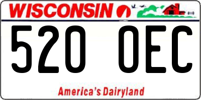 WI license plate 520OEC