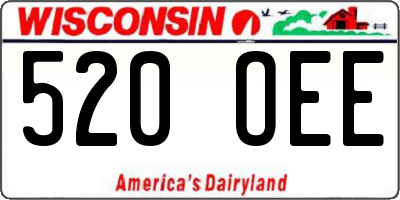 WI license plate 520OEE