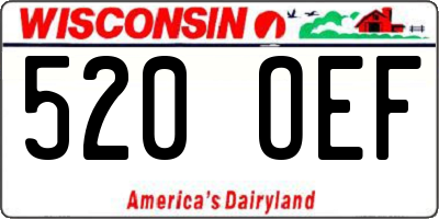 WI license plate 520OEF