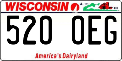 WI license plate 520OEG