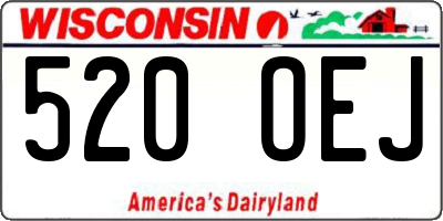 WI license plate 520OEJ
