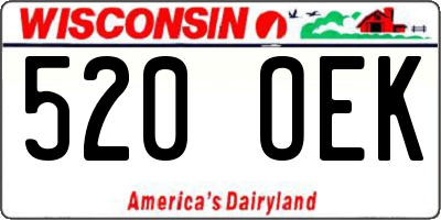 WI license plate 520OEK