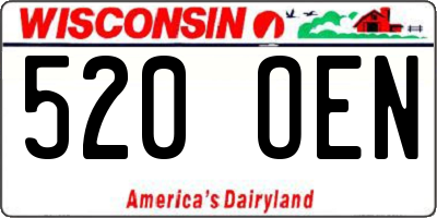 WI license plate 520OEN