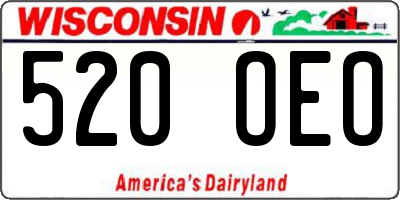 WI license plate 520OEO