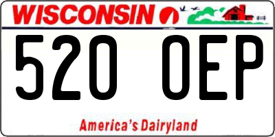 WI license plate 520OEP