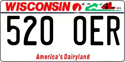WI license plate 520OER