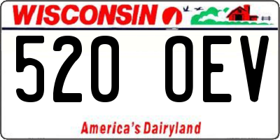WI license plate 520OEV