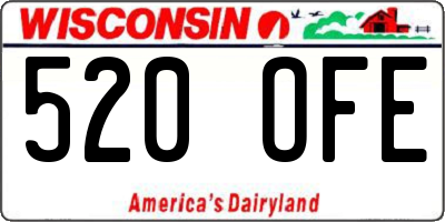WI license plate 520OFE