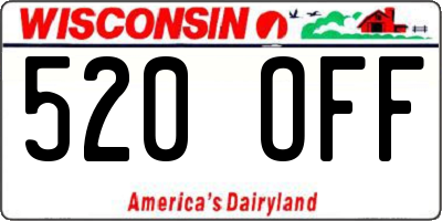 WI license plate 520OFF
