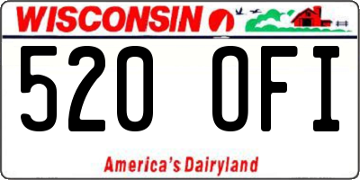 WI license plate 520OFI