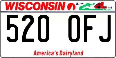 WI license plate 520OFJ