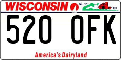 WI license plate 520OFK