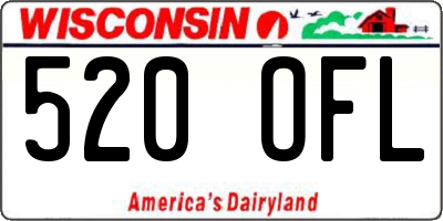 WI license plate 520OFL