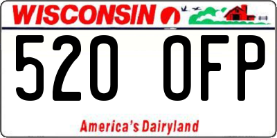 WI license plate 520OFP