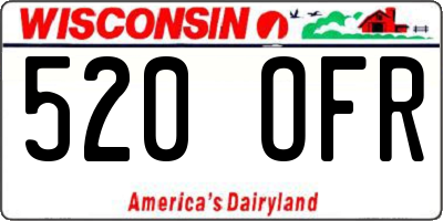 WI license plate 520OFR