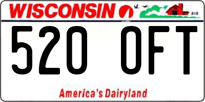 WI license plate 520OFT