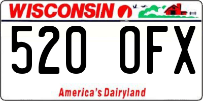 WI license plate 520OFX