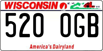 WI license plate 520OGB