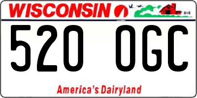 WI license plate 520OGC