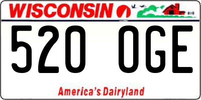 WI license plate 520OGE