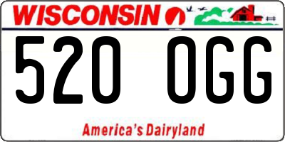 WI license plate 520OGG