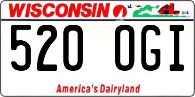 WI license plate 520OGI