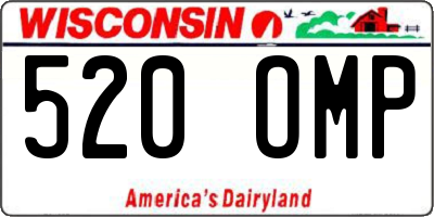 WI license plate 520OMP